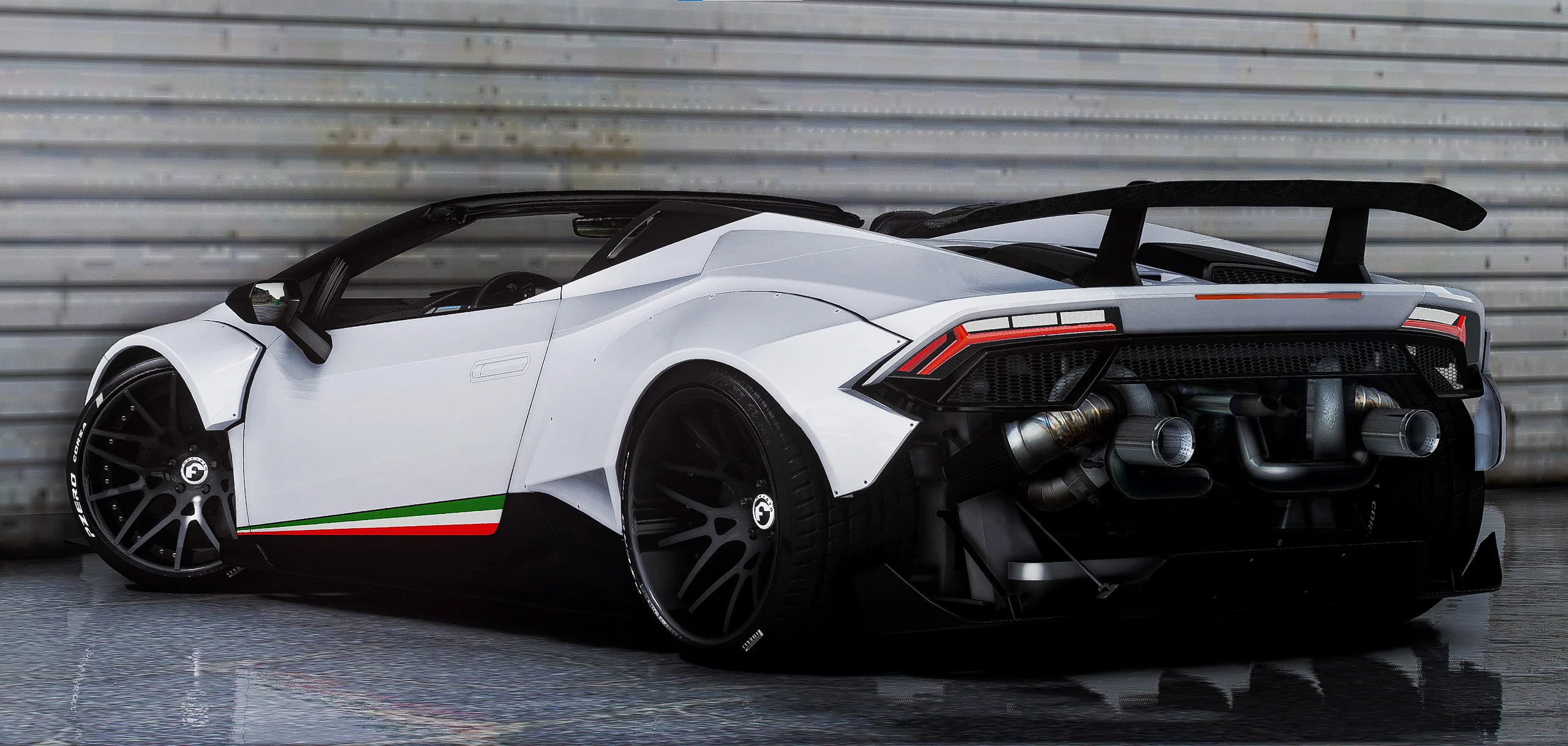 2018 Lamborghini Huracan Performante Roadster Liberty Walk-TWIN TURBO (Animated Roof) - Image 2